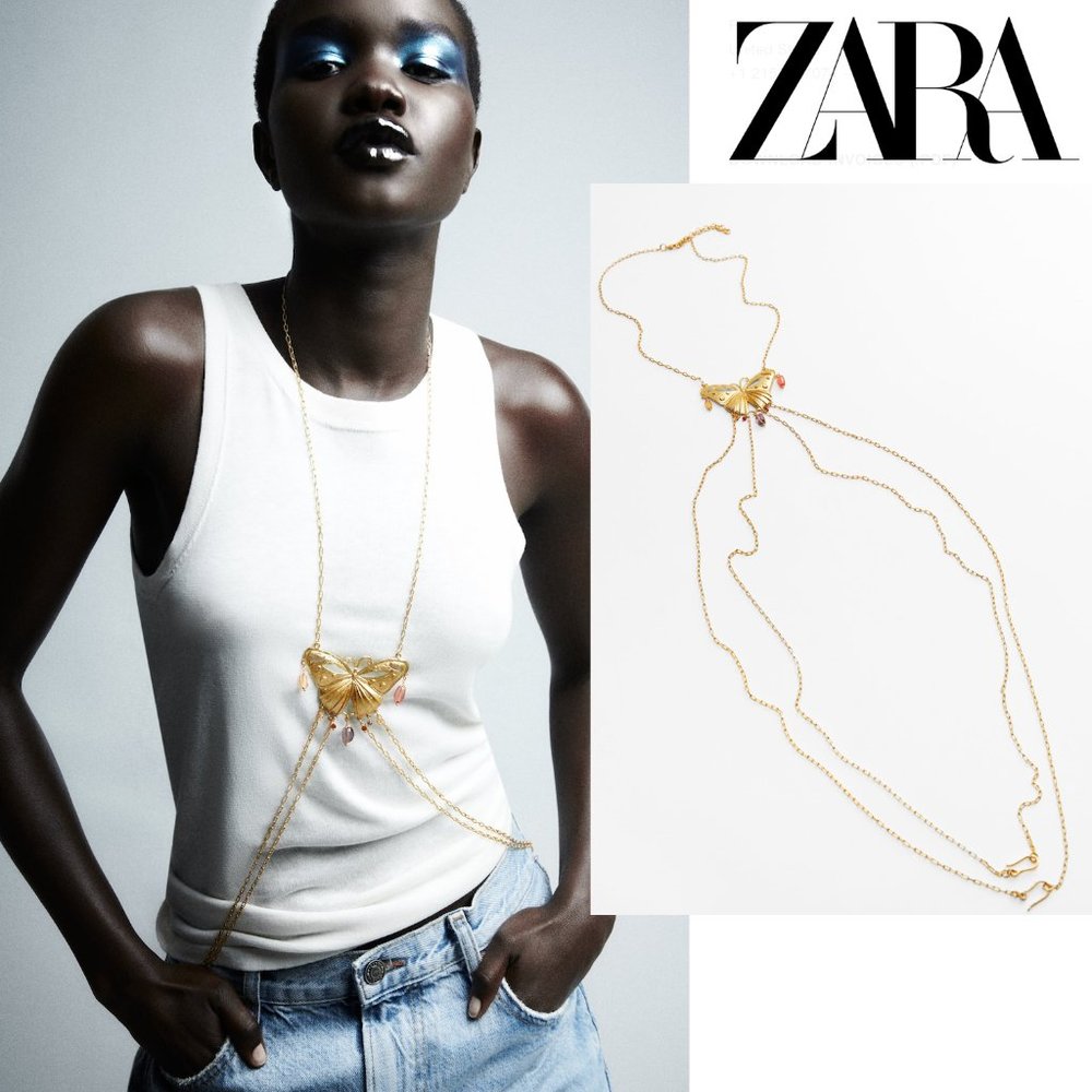 Zara Butterfly Body Chain NWT